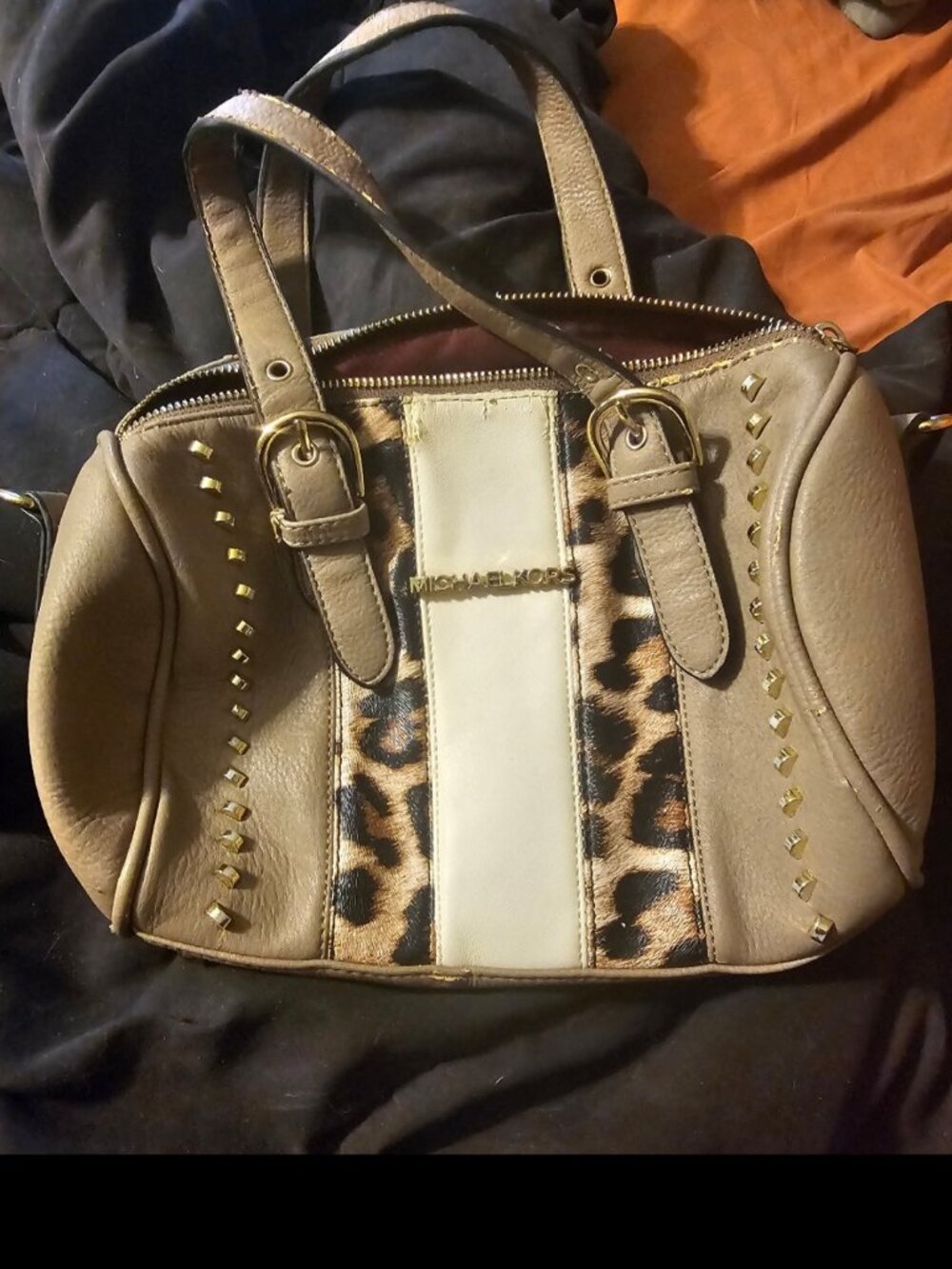 Michael kors leopard satchel